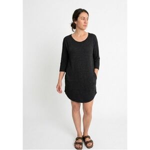 Standard‎ James Perse Womens Charcoal Gray 3/4 Sleeve Pockets Tunic Top Size 2